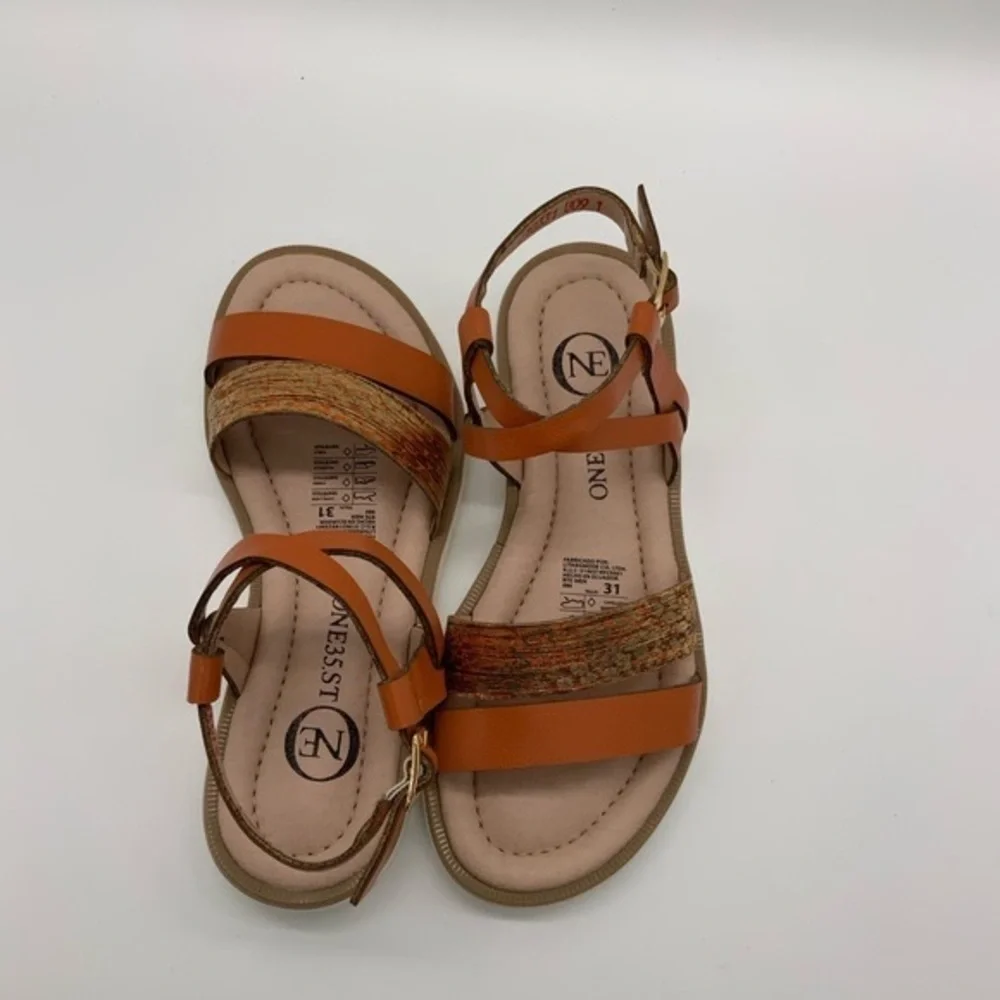 ONE35st.  Ankle Strap Sandals Orange / Glide Color. Size 31 EU 13 USA